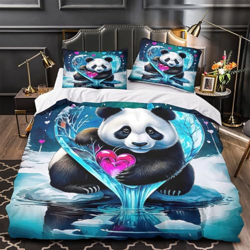 TDSNKAVHB Riesenpanda3D-Druck Bett-Set Raumdekoration Weiche Mikrofaser Nettes HaustierVerstecktem Reißverschluss Und Kissenhüllen Für Jungen Und MädchenSuper King（260x220cm） von TDSNKAVHB