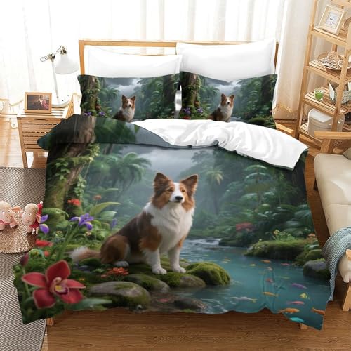TDSNKAVHB Schäferhund3D Printing Bed Set Bedding Set Microfiber with niedlich HaustierHidden Zipper and Pillow Shams for Kids AdultDouble（200x200cm） von TDSNKAVHB