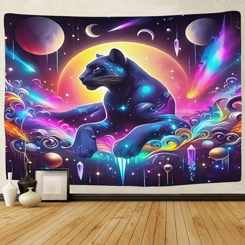 TDSNKAVHB Schwarze Panther3D-Wandteppich Für Kinder Und Erwachsene FantasieWohnzimmer Decor Ästhetik Hintergrund Für Wohnzimmer180cmx230cm von TDSNKAVHB
