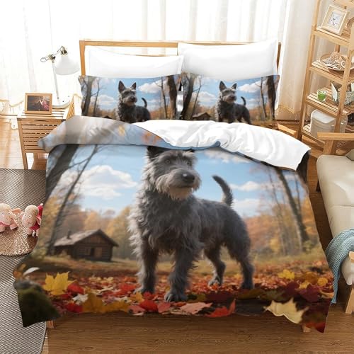 TDSNKAVHB Tschechischer Terrier3D Printing Bed Set Bedding Set Microfiber with niedlich HaustierHidden Zipper and Pillow Case for Boys and GirlsSuper King（260x220cm） von TDSNKAVHB