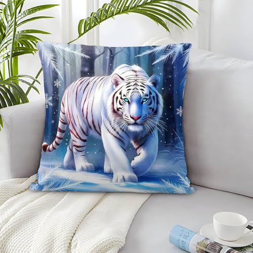 TDSNKAVHB Weißer Tiger 3D-drucktes Polsterkissen Wohnaccessoire Quadratkissen Schnee Standard-Kissenhüllenset Aus 2 Für Zuhause Bett Wohnzimmer Sofa 45x45cm TDSNKAVHB Weißer Tiger 3D-drucktes Polsterkissen Wohnaccessoire Quadratkissen Schnee Standard-Kissenhüllenset Aus 2 Für Zuhause Bett Wohnzimmer Sofa 45x45cm von TDSNKAVHB