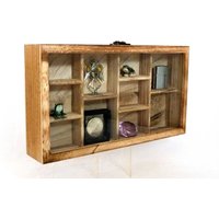 Glasfront Eiche Farbige Hängevitrine 10 Fächer von TDSONLINESTORE