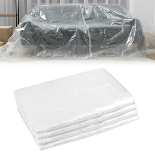 4er Set Abdeckfolie Maler,4×5m Malerplane,Transparente Malerfolie,Große Abdeckplane,Staubschutzfolie für Malerarbeiten, Renovierung, Gartenmöbel von TDUNSYA
