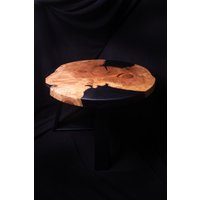 Spalted Ahorn Und Schwarz Epoxy Rund Couchtisch von TDWoodCustoms