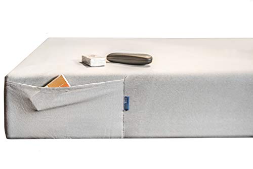 TDYTEX Pocket Sheets Spannbettlaken mit integrierten Taschen bis 35 cm Höhe 100% Baumwolle Oeko-Tex ordentlich auch bei Boxspringbetten (180x200-200x220; Silbergrau) von TDY