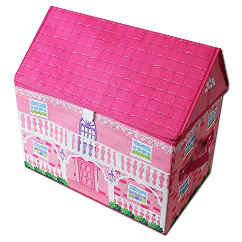 TE-Trend Stoff Spielhaus Spielbox Motiv Funny Farm Aufbewahrungsbox mit Deckel aufklappbar von TE-Trend