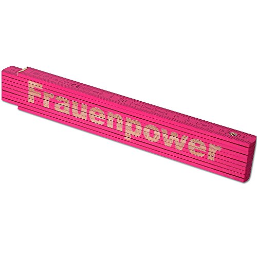 TE-Trend Zollstock Pink 2 Meter Maßstab Gliedermaßstab Laser Gravur Spruch Vatertag Muttertag Mama Geburtstag Frauenpower von TE-Trend