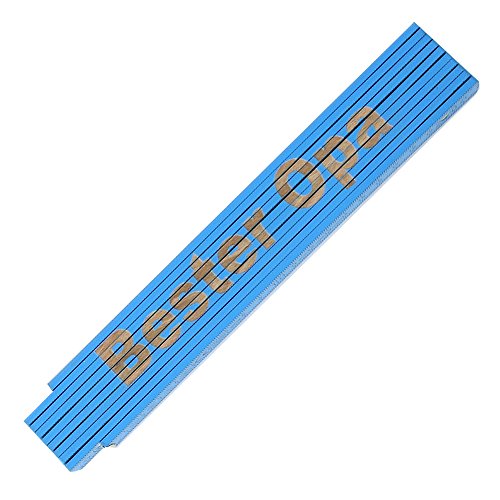 TE-Trend Zollstock mit Gravur personalisierter Meterstab 2m Gliedermaßstab Meter Metermaß Bester Opa Blau von TE-Trend