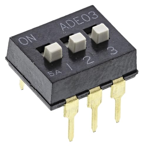 TE Connectivity THT DIP-Schalter Gleiter 3-stellig 1-poliger Ein-/Ausschalter Kupferlegierung 100 mA @ 24 V dc, bis von TE