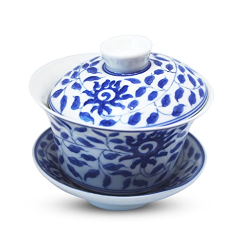 TEA SOUL Die verzierte weiße Porzellan Gaiwan 160 ml ist komplett von Hand dekoriert, ist das perfekte Accessoire zum Servieren von Tee mit Eleganz und Respekt vor der Tradition, None TEA SOUL Die verzierte weiße Porzellan Gaiwan 160 ml ist komplett von Hand dekoriert, ist das perfekte Accessoire zum Servieren von Tee mit Eleganz und Respekt vor der Tradition, None von TEA SOUL