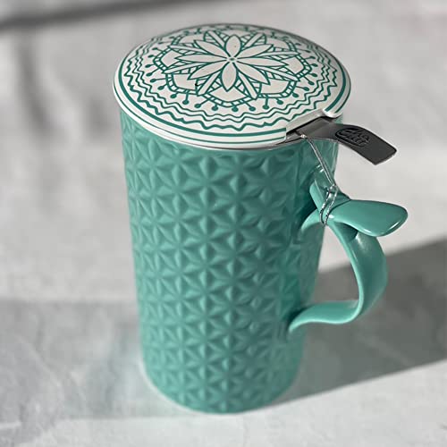 TEA SOUL Skadio-Tasse • Porzellanbecher mit Deckel und perforiertem Filter • Fassungsvermögen 400 ml von TEA SOUL