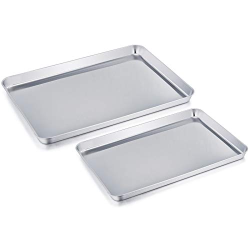 TEAMFAR Backblech 2er-Set, Rechteckigies Backform Kuchenblech aus Edelstahl zum Backen Kochen Servieren, ungiftig und Gesund, Hochglanzpoliert, leicht zu reinigen und spülmaschinenfest TEAMFAR Backblech 2er-Set, Rechteckigies Backform Kuchenblech aus Edelstahl zum Backen Kochen Servieren, ungiftig und Gesund, Hochglanzpoliert, leicht zu reinigen und spülmaschinenfest von TEAMFAR