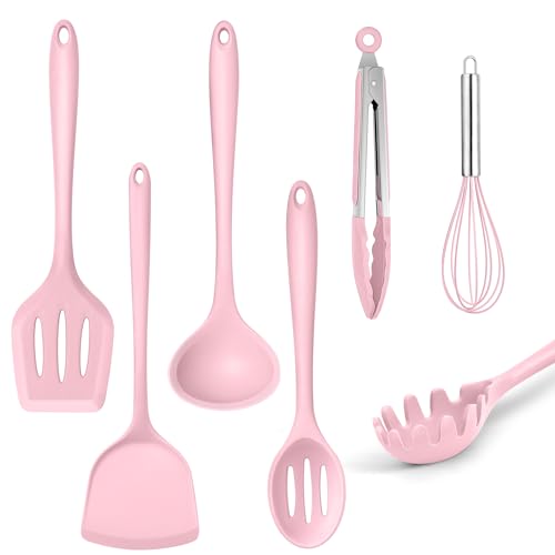 TEAMFAR Küchenhelfer, Antihaft Silikon Küchenset Küchenutensilien 7er Set, Hitzebeständiger Kochbesteck Kochutensilien Set mit Pfannenwender für Kochen, Ungiftig, Leicht zu Reinigen, Rosa TEAMFAR Küchenhelfer, Antihaft Silikon Küchenset Küchenutensilien 7er Set, Hitzebeständiger Kochbesteck Kochutensilien Set mit Pfannenwender für Kochen, Ungiftig, Leicht zu Reinigen, Rosa von TEAMFAR