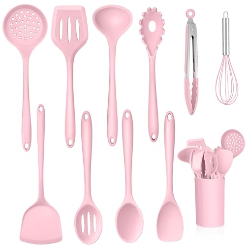 TEAMFAR Küchenhelfer Set, 11 Stück Silikon Rosa Küchenset Küchenutensilien mit Utensilienhalter, Antihaft Hitzebeständiger Kochbesteck Kochutensilien Set für Kochen, Gesund, Leicht zu Reinigen TEAMFAR Küchenhelfer Set, 11 Stück Silikon Rosa Küchenset Küchenutensilien mit Utensilienhalter, Antihaft Hitzebeständiger Kochbesteck Kochutensilien Set für Kochen, Gesund, Leicht zu Reinigen von TEAMFAR