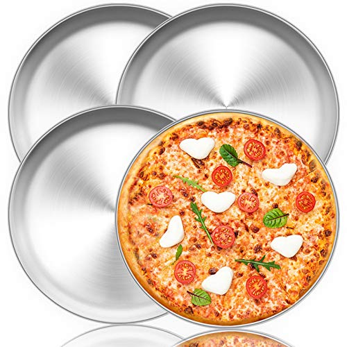 TEAMFAR Pizzablech, Rund Pizzaform Pizzapfannen 4er-Set aus Edelstahl, 29 cm Pizza Backblech zum Backen im Ofen, Gesund & Langlebig, Leicht zu reinigen & Spülmaschinengeeignet TEAMFAR Pizzablech, Rund Pizzaform Pizzapfannen 4er-Set aus Edelstahl, 29 cm Pizza Backblech zum Backen im Ofen, Gesund & Langlebig, Leicht zu reinigen & Spülmaschinengeeignet von TEAMFAR
