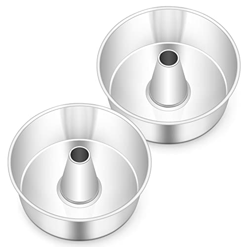 TeamFar Angel Food Kuchenformen, 25,4 cm, Silberfarben, 2 Stück von TEAMFAR