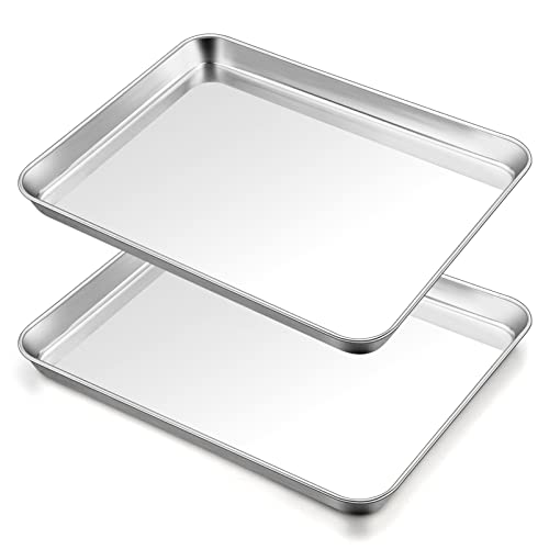 TeamFar Backblech, 44 x 33 x 2,5 cm, Edelstahl, groß, halbe Backformen, ungiftig und gesund, leicht zu reinigen und spülmaschinenfest, strapazierfähig und stabil, 2er-Set TeamFar Backblech, 44 x 33 x 2,5 cm, Edelstahl, groß, halbe Backformen, ungiftig und gesund, leicht zu reinigen und spülmaschinenfest, strapazierfähig und stabil, 2er-Set von TEAMFAR
