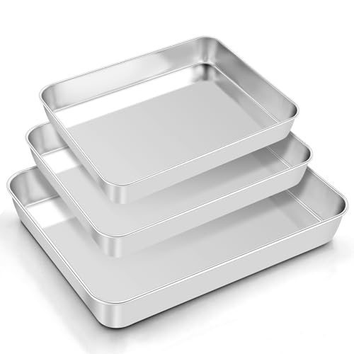TeamFar Backformen-Set, Edelstahl, tiefe Keks-Kuchenform für Zuhause, 32,5/10,5/23,9 cm, rechteckig, Backgeschirr-Set für Brot, Auflaufform, Lasagne, gesund und stabil, spülmaschinenfest TeamFar Backformen-Set, Edelstahl, tiefe Keks-Kuchenform für Zuhause, 32,5/10,5/23,9 cm, rechteckig, Backgeschirr-Set für Brot, Auflaufform, Lasagne, gesund und stabil, spülmaschinenfest von TEAMFAR