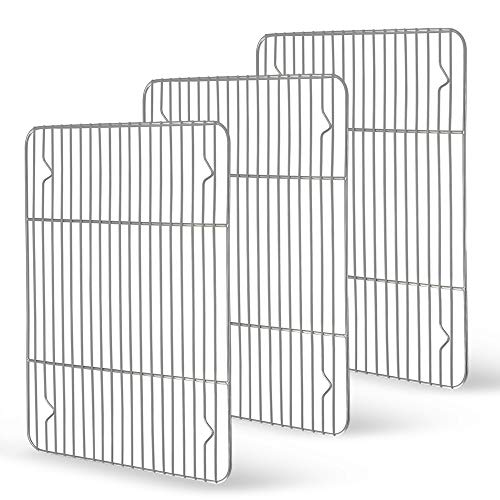 TeamFar Backrost, Kühlbräter aus Edelstahl für Backblech, Ofenform, gesund und rostfrei, ofen- und spülmaschinenfest, 3er-Set (39 x 29 cm) von TEAMFAR