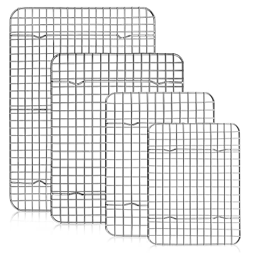 TeamFar Kühlgitter 4er Set, Edelstahl Gitter Kochen Bratroste für verschiedene Größen Backblech Toaster Backofen Pfanne, gesund & strapazierfähig, spiegelnde Oberfläche & spülmaschinenfest TeamFar Kühlgitter 4er Set, Edelstahl Gitter Kochen Bratroste für verschiedene Größen Backblech Toaster Backofen Pfanne, gesund & strapazierfähig, spiegelnde Oberfläche & spülmaschinenfest von TEAMFAR