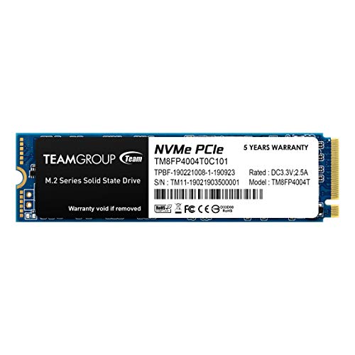 TEAMGROUP MP34 4TB mit DRAM SLC Cache 3D NAND TLC NVMe 1.3 PCIe Gen3x4 M.2 2280 interne SSD (Lese-/Schreibgeschwindigkeit bis zu 3.500/2.900 Mbit/s) kompatibel mit Laptop & Desktop-PC TM8FP4004T0C101 von TEAMGROUP