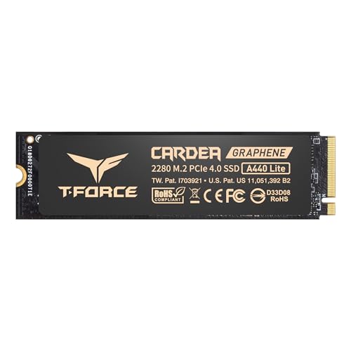TEAMGROUP T-Force A440 Lite 2TB Graphen-Kühlkörper 3D NAND TLC NVMe Phison PS5027-E27T PCIe 4.0 Gen4x4 M.2 2280 interne SSD funktioniert mit PS5 Lesen/Schreiben 7400/6400 MB/s TM8FFQ002T0C129 TEAMGROUP T-Force A440 Lite 2TB Graphen-Kühlkörper 3D NAND TLC NVMe Phison PS5027-E27T PCIe 4.0 Gen4x4 M.2 2280 interne SSD funktioniert mit PS5 Lesen/Schreiben 7400/6400 MB/s TM8FFQ002T0C129 von TEAMGROUP