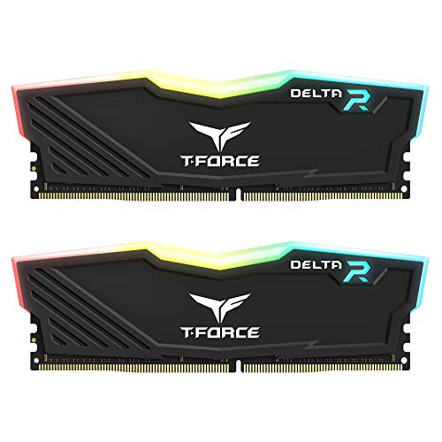 TEAMGROUP Team T-Force Delta RGB DDR4 Gaming Memory, 2 x 16 GB, 3600 MHz, 288 Pin DIMM, Black von TEAMGROUP