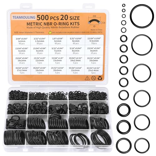 500 Stück 20 Größen O-Ring-Set, Gummi-O-Ring-Sortiment, Gummi-Unterlegscheiben, Hochdruckreiniger-Dichtungsringe für Sanitär, verschiedene Auto-Reparaturen, Luft- oder Gasdichtungsanschlüsse 500 Stück 20 Größen O-Ring-Set, Gummi-O-Ring-Sortiment, Gummi-Unterlegscheiben, Hochdruckreiniger-Dichtungsringe für Sanitär, verschiedene Auto-Reparaturen, Luft- oder Gasdichtungsanschlüsse von TEAMIOULING