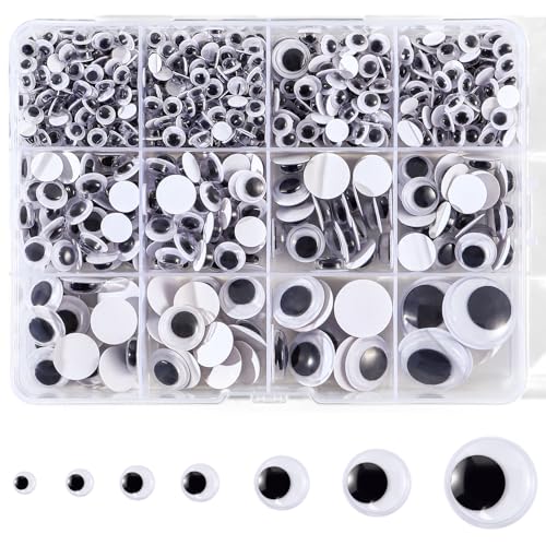 TEAMIOULING Wackelaugen, selbstklebend, Wackelaugen, 5 mm, 6 mm, 8 mm, 10 mm, 12 mm, 15 mm, 20 mm, große und kleine Wackelaugen zum Basteln, 784 Stück TEAMIOULING Wackelaugen, selbstklebend, Wackelaugen, 5 mm, 6 mm, 8 mm, 10 mm, 12 mm, 15 mm, 20 mm, große und kleine Wackelaugen zum Basteln, 784 Stück von TEAMIOULING