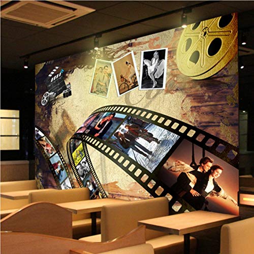 Fototapete Größe Foto Nostalgie europäischen amerikanischen Film Hintergrund Wand Lobby Dekoration Wohnzimmer Kino Wandbild Tapeten, 300 * 210 von TEAMOT