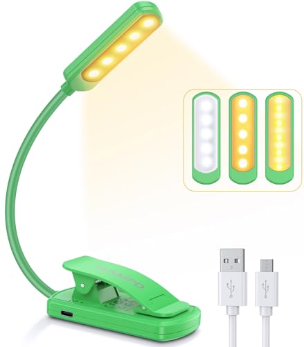 Leselampe Buch Klemme, TEAMPD Buchlampe mit 10 LEDs, 3 Farbtemperatur Modi Dimmbare Helligkeit, Augenschutz Klemmlampe, USB Wiederaufladbare Klemmleuchte, 360° Flexibel für Nachtlesen ins Bett, Reisen Leselampe Buch Klemme, TEAMPD Buchlampe mit 10 LEDs, 3 Farbtemperatur Modi Dimmbare Helligkeit, Augenschutz Klemmlampe, USB Wiederaufladbare Klemmleuchte, 360° Flexibel für Nachtlesen ins Bett, Reisen von TEAMPD