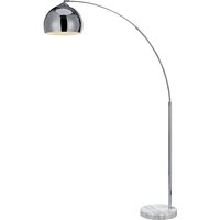 Arquer Gewölbt Gebogen Stehende LED-Stehlampe mit Glockenschirm und Marmorsockel, Moderne Beleuchtung in Chrom für Wohnzimmer, Schlafzimmer oder von TEAMSON HOME