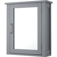 Teamson Home - Badezimmermöbel aus Holz an der Wand verspiegelter Medizinschrank mit verstellbarem Regal Grau EHF-F0021 von TEAMSON HOME
