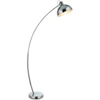 Teamson Home - Arco Gebogene Gewölbte Steh-Stehlampe mit Glockenschirm, Moderne Beleuchtung in Chrom für Wohnzimmer, Schlafzimmer oder Esszimmer von TEAMSON HOME