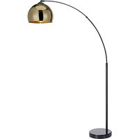 Teamson Home Arquer Gewölbt Gebogen LED-Stehlampe mit Glockenschirm und Marmorsockel, Moderne Beleuchtung in Gold für Wohnzimmer, Schlafzimmer oder von TEAMSON HOME