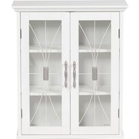 Badezimmerschrank -Holz-Wandschrank weiß 7930 mit 2 Glastüren - Weiß - Teamson Home von TEAMSON HOME