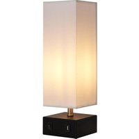 Colette Tischlampe mit Integriertem USB-Anschluss, Stehlicht und Weißem Quadratischem Schirm, Moderne Beleuchtung für Wohnzimmer, Schlafzimmer oder von TEAMSON HOME