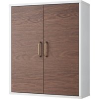 Teamson Home - Tyler Holz Badezimmer Wand Medizinschrank 18 cm x 50,8 cm x 61 cm Weiß/Braun EHF-F0011 - Weiß / Braun von TEAMSON HOME