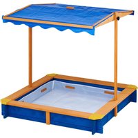 Teamson Home - Teamson Kids Großer Garten Sandkasten aus Holz mit Deckel, Drehbarem Baldachin und verstellbarer Höhe, Draussen Sandkasten Spielzeug von TEAMSON HOME