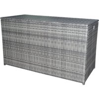 Terrasse Gartenmöbel, Korbgeflecht Rattan 700 Liter X-Large Aufbewahrungsbox mit Deckel & Futter, Wetterbeständig, Grau - Grau - Teamson Home von TEAMSON HOME