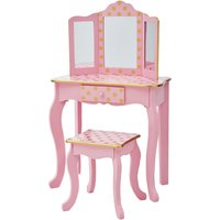 Fantasy Fields Kinder Schminktisch mit Spiegel und Hocker Frisiertisch Rosa/Gold TD-11670L - Pink / Rotgold von TEAMSON KIDS