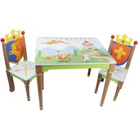 Fantasy Fields Knights Dragons Kinder Kids Holztisch und Stuhl-Set TD11837A - Grün von TEAMSON KIDS