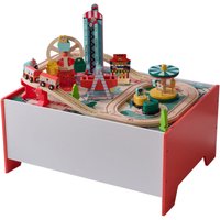 Teamson Kids - Wooden Train Set Activity Play Table with 6 Mini-Games Storage Box Teamson Kids - Wooden Train Set Activity Play Table with 6 Mini-Games Storage Box von TEAMSON KIDS