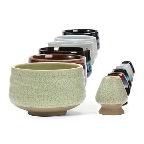 TEANAGOO Chawan Matcha Tea Bowl und Matcha Whisk Ruhe, Chasenhalter, MB-6, 18 Unzen / 510 ml, mattes hellgrün mit schwarzer Naht, 2 Stketten/Kisten. TEANAGOO Chawan Matcha Tea Bowl und Matcha Whisk Ruhe, Chasenhalter, MB-6, 18 Unzen / 510 ml, mattes hellgrün mit schwarzer Naht, 2 Stketten/Kisten. von TEANAGOO