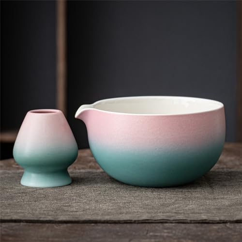 TEANAGOO Japanische Matcha-Schale aus Keramik mit Schneebesenhalter, 530 ml, K11, Farbverlauf, Rosa-Grün, Chawan-Matcha-Teeschale, Matcha-Keramikschale, Teeschalen für Matcha, Keramik-Matcha-Schüssel… TEANAGOO Japanische Matcha-Schale aus Keramik mit Schneebesenhalter, 530 ml, K11, Farbverlauf, Rosa-Grün, Chawan-Matcha-Teeschale, Matcha-Keramikschale, Teeschalen für Matcha, Keramik-Matcha-Schüssel… von TEANAGOO