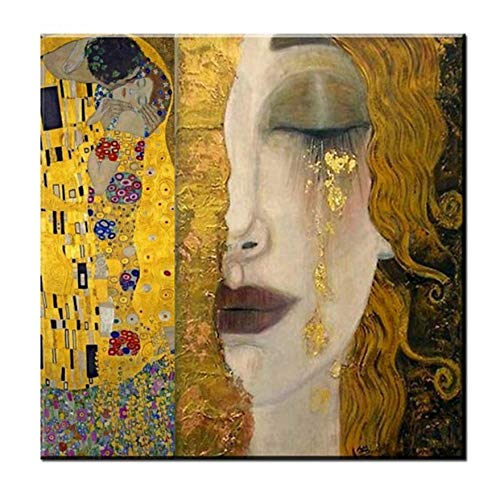 TEARICE Diamond Painting Bilder,Diamantstickerei Goldenen Tränen Gustav Klimt DIY Diamant Malerei Kreuzstich 5D Strass Mosaik Malen Nach Zahlen 30x40cm von TEARICE