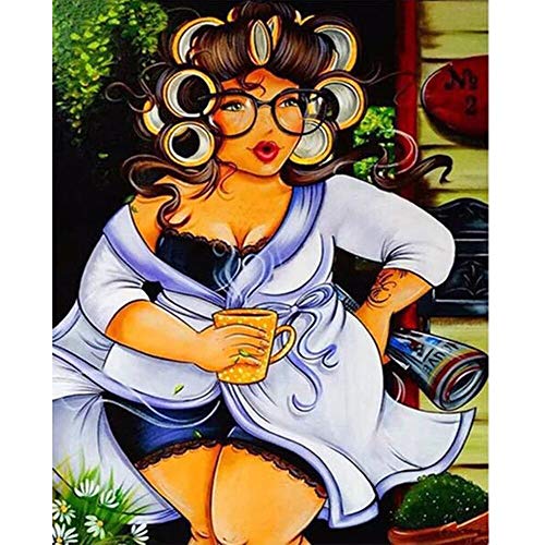 TEARICE Diamond Painting Full,Fette Frauen Diamant Malerei Dicke Frau Volle Runde Bohrer 5D DIY Diamant Malerei Stickerei Kreuzstich 3D Wohnkultur Geschenk 30x40cm von TEARICE