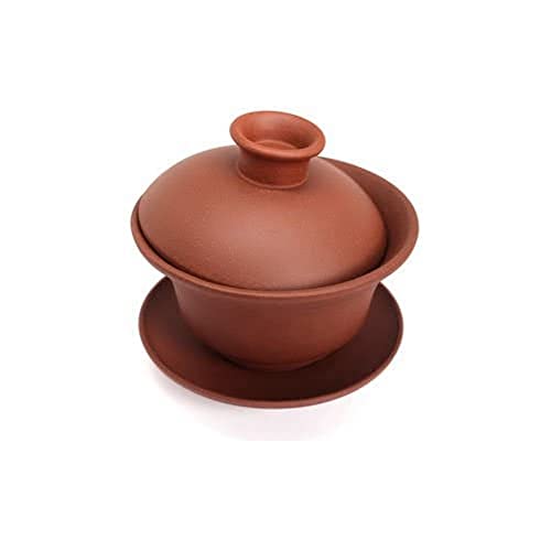 Tea Soul Zisha 150 ml, typisch chinesisch Gaiwan aus einem bestimmten roten Ton aus Yixing, Keramik, braun, 10.2 x 10.2 x 10 cm von TEASOUL