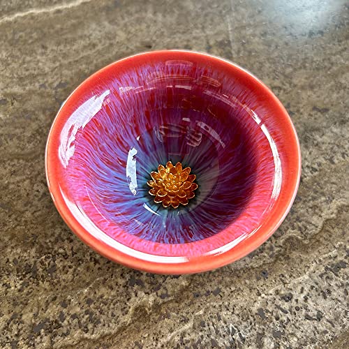 Tea Soul • Jianzhan Tenmoku Lotus-Tasse aus Silber 50ml von TEA SOUL