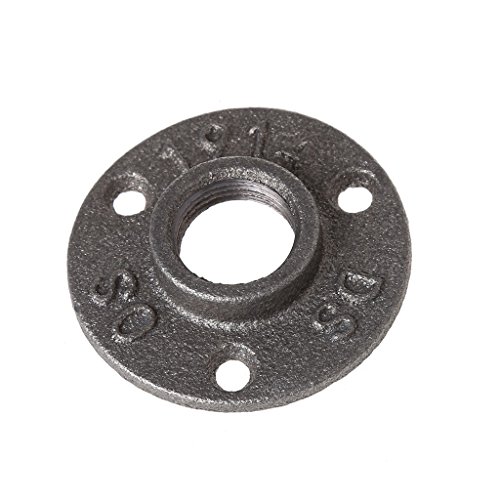 TEBI 3/4"Temperguss-Bodenflansch mit Gewinde, Eisenrohrfittings, Wandhalterung, schwarz von TEBI